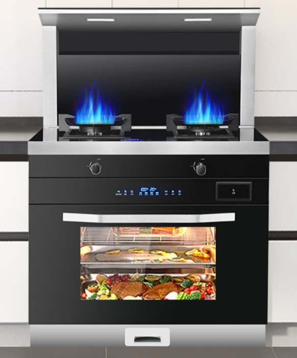 Haotaitai 750mm Roast and Steam combi Oven cabinet integrated gas stove range hood