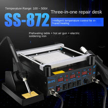 Load image into Gallery viewer, SS-872 PCB infrared preheating table Heating table BGA repair table Hot air gun welding table 3-in-1 thermostatic electric chromite set
