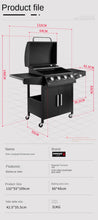 Load image into Gallery viewer, Gas 4+1 burner BBQ Grill DIMESHY with complete set accessories
