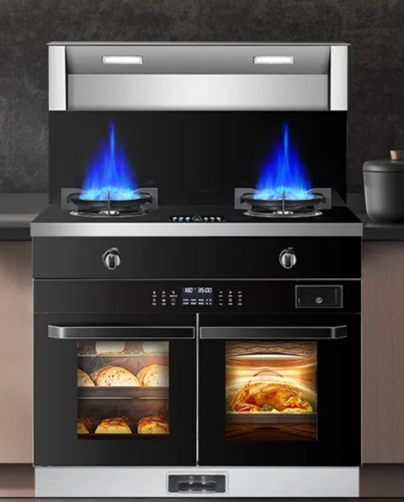 Sunpentown  900mm left Roast and right Steam Oven cabinet integrated gas stove range hood