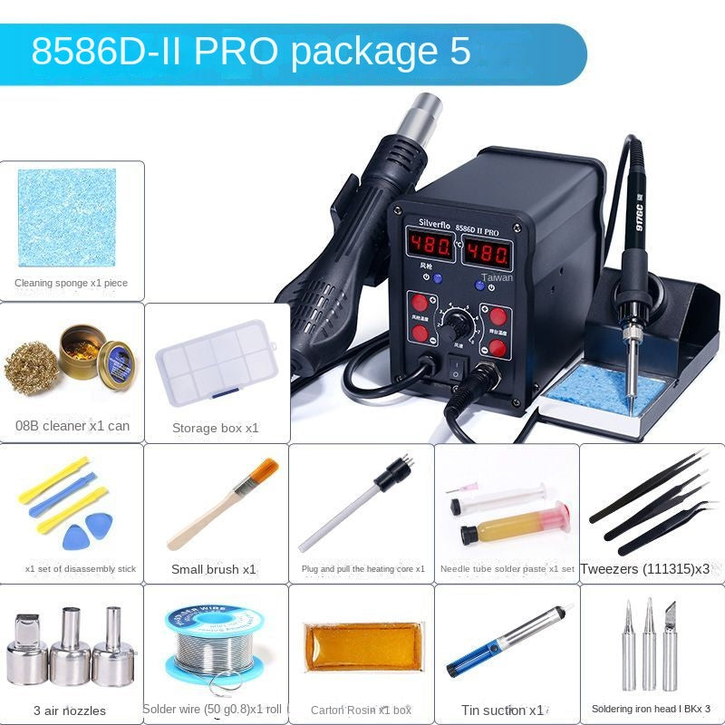 8586D Pro Hot air gun soldering iron industrial grade 2-in-1 780W high power digital display electronic maintenance and dismantling of large solder joints