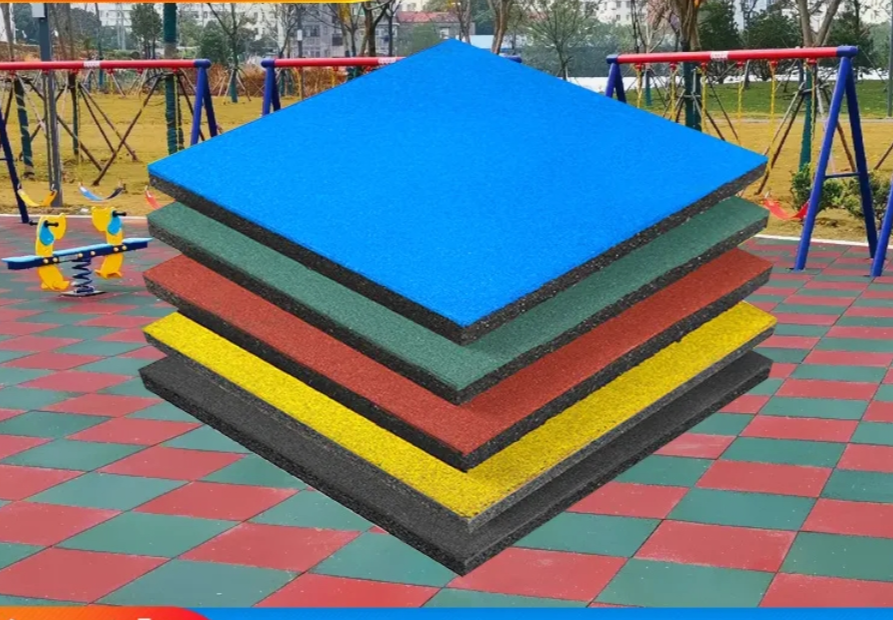 Outdoor rubber floor mat playground tile