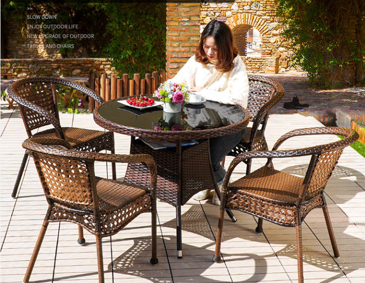 Rattan Chair and Table Set Outdoor Furniture