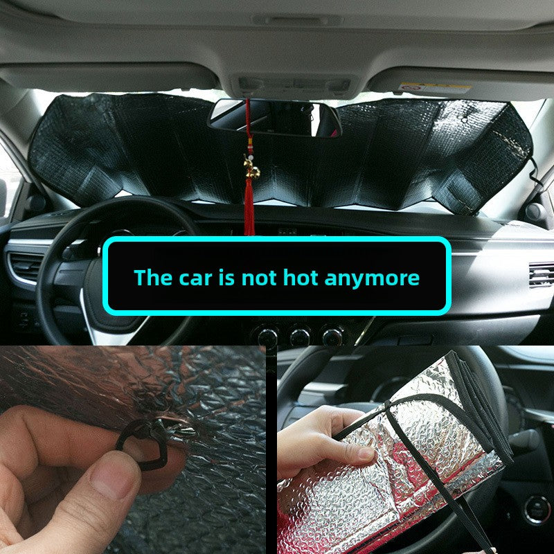 Car Front Sunshade Heat Insulation Film Interior Front and Rear Windshield Sunshade Curtain Aluminum Foil Car Sunshade Panel