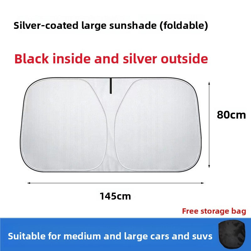 New Car Sunshade Sun Protection Heat Insulation Sunshade Sunshade Curtain Cover Car Interior Front Glass Panel Cover Sunshade Board Supplies