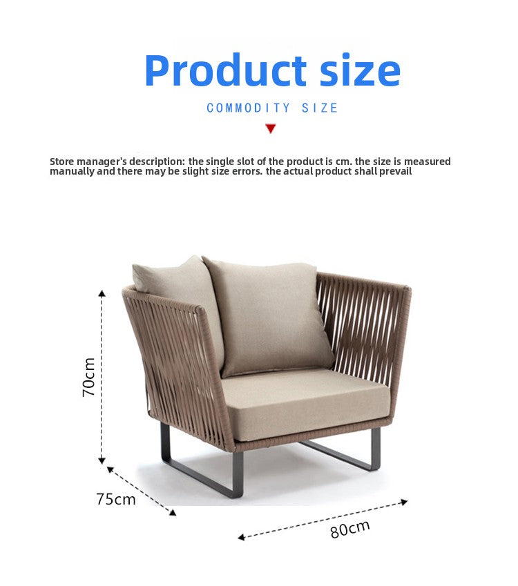 Outdoor Sofa Villa Courtyard Balcony Homestay Hotel Bar Coffee Restaurant Outdoor Waterproof Rattan Chair Set