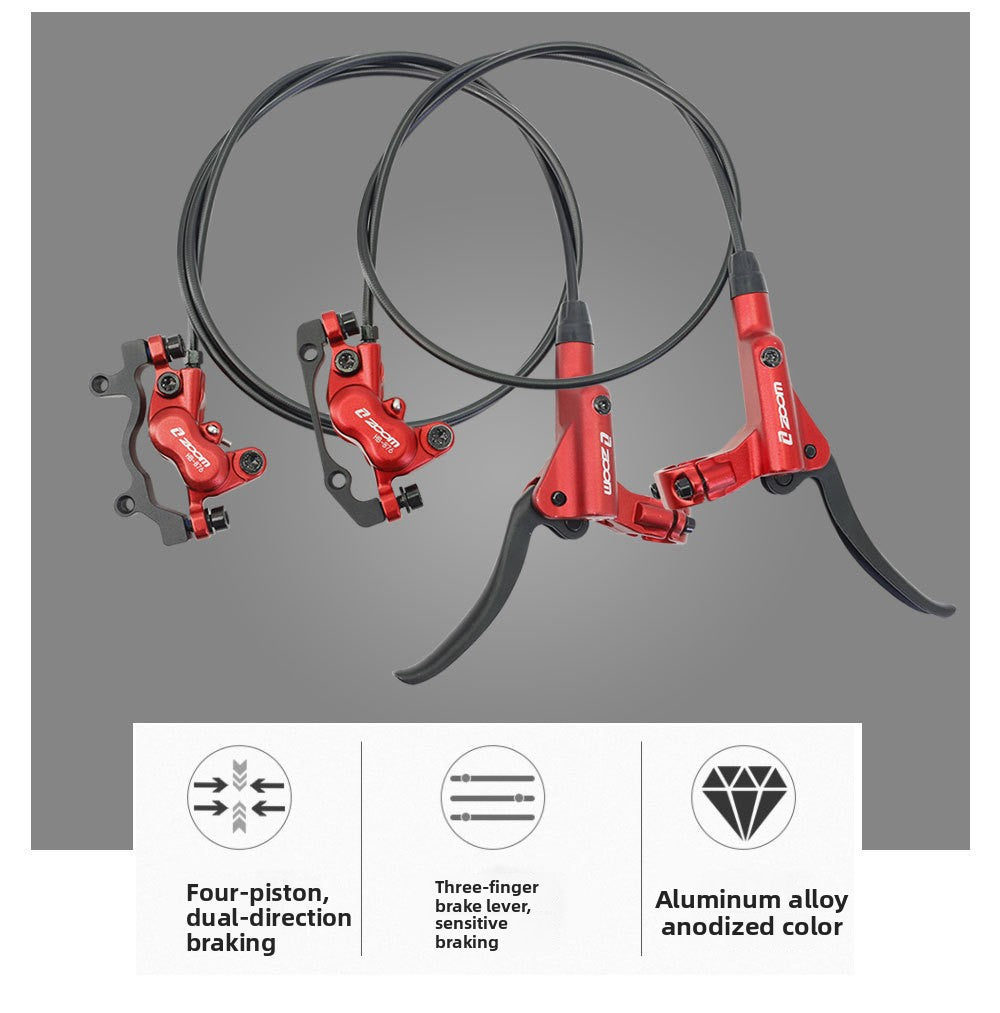 ZOOMHB876 Four-Piston Oil Brake Mountain Bike Front and Rear Oil Disc Brake Pads Disc Bilateral Brake Hydraulic Brake