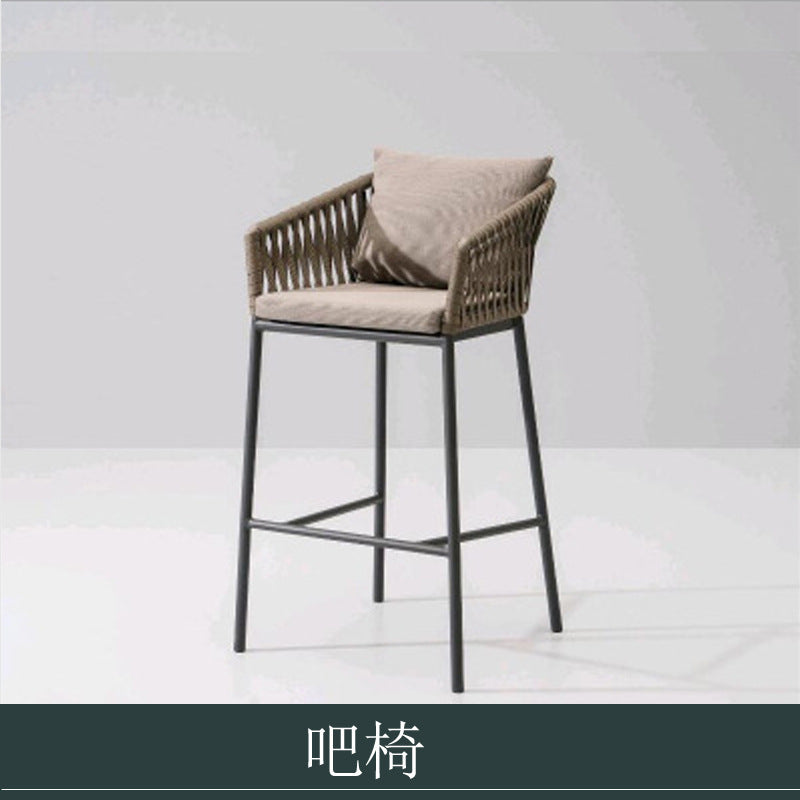 Outdoor Sofa Sunproof Waterproof Leisure Living Room Balcony Outdoor Courtyard Coffee Table Three-Person Rattan Furniture Homestay Rattan Chair