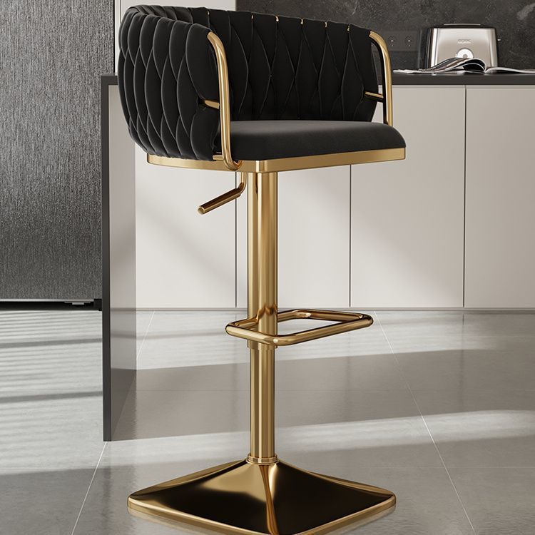 Light Luxury Bar Stool Adjustable Rotating Home Use Backrest High Stool Simple Creative Bar Chair Internet Celebrity Woven Chair