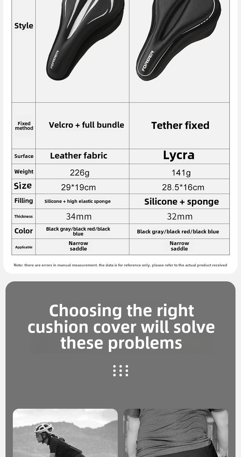 Permanent Bicycle Cushion Cover Silicone Thickened Comfortable Soft Road Bike Bicycle Saddle Cover Accessories Mountain Bike Seat Cover