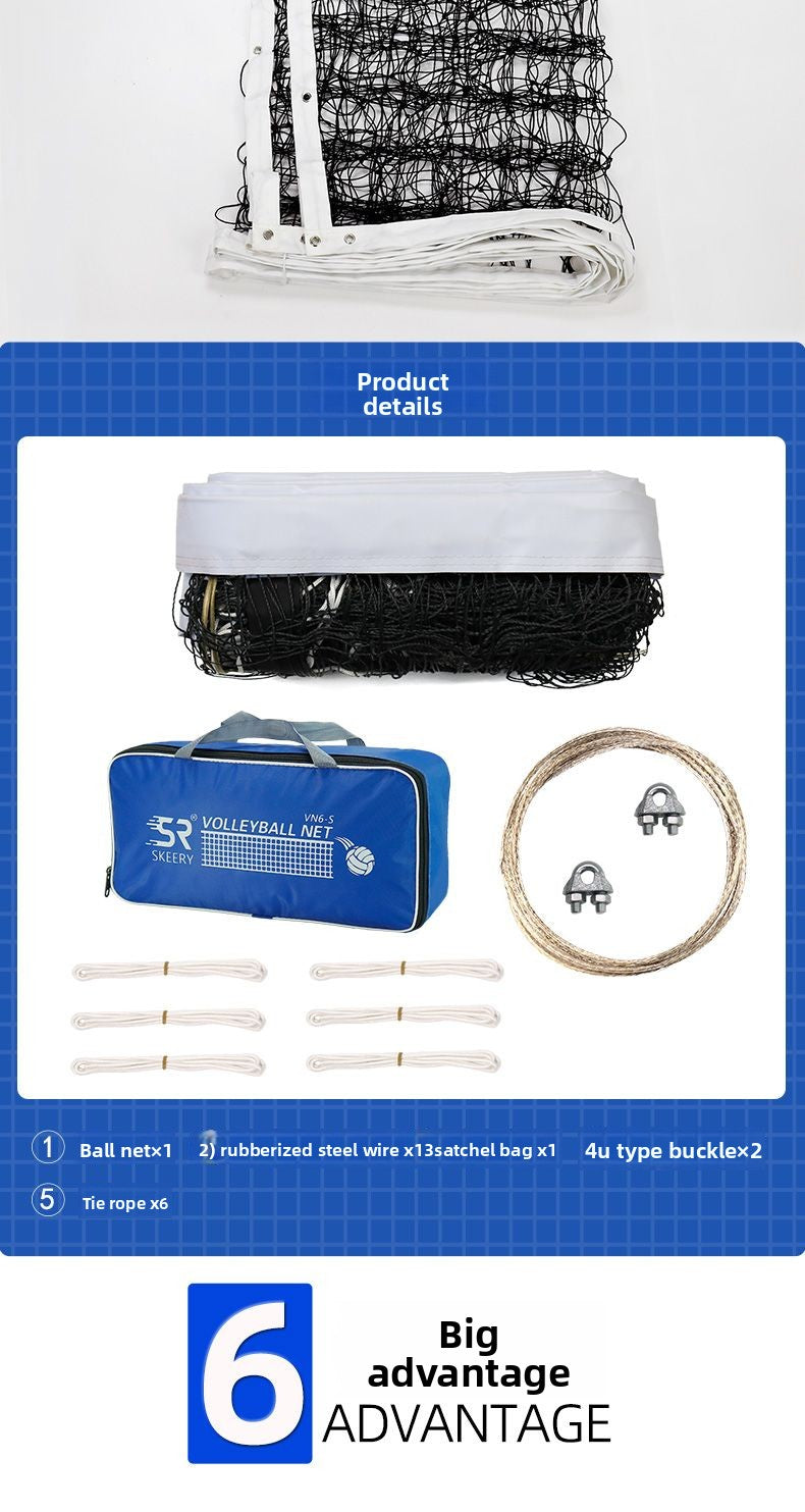 Skyray Volleyball Net Portable Outdoor Knotted Ball Net Thickened Four-Sided Standard Net Training Volleyball Net for Two Players