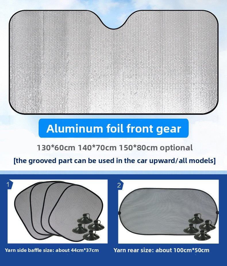 Car Front Sunshade Heat Insulation Film Interior Front and Rear Windshield Sunshade Curtain Aluminum Foil Car Sunshade Panel