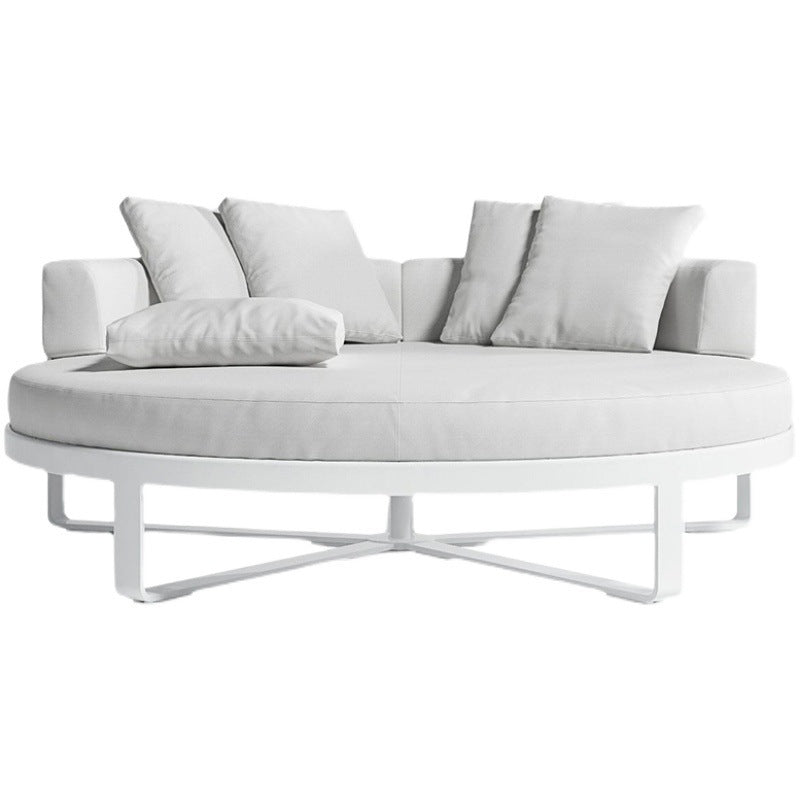 Outdoor Reclining Bed Courtyard Villa Open-Air Round Bed Waterproof Sunproof Outdoor Leisure Round Sofa Double Sunbed