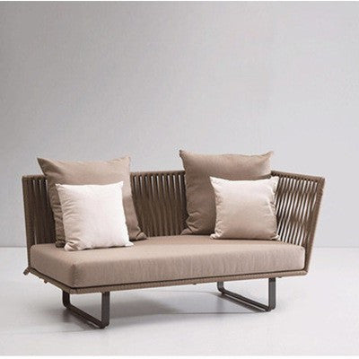 Outdoor Sofa Waterproof Outdoor Restaurant Seat Rattan Sofa Courtyard Terrace Balcony Leisure Double Rattan Woven Sofa Chair
