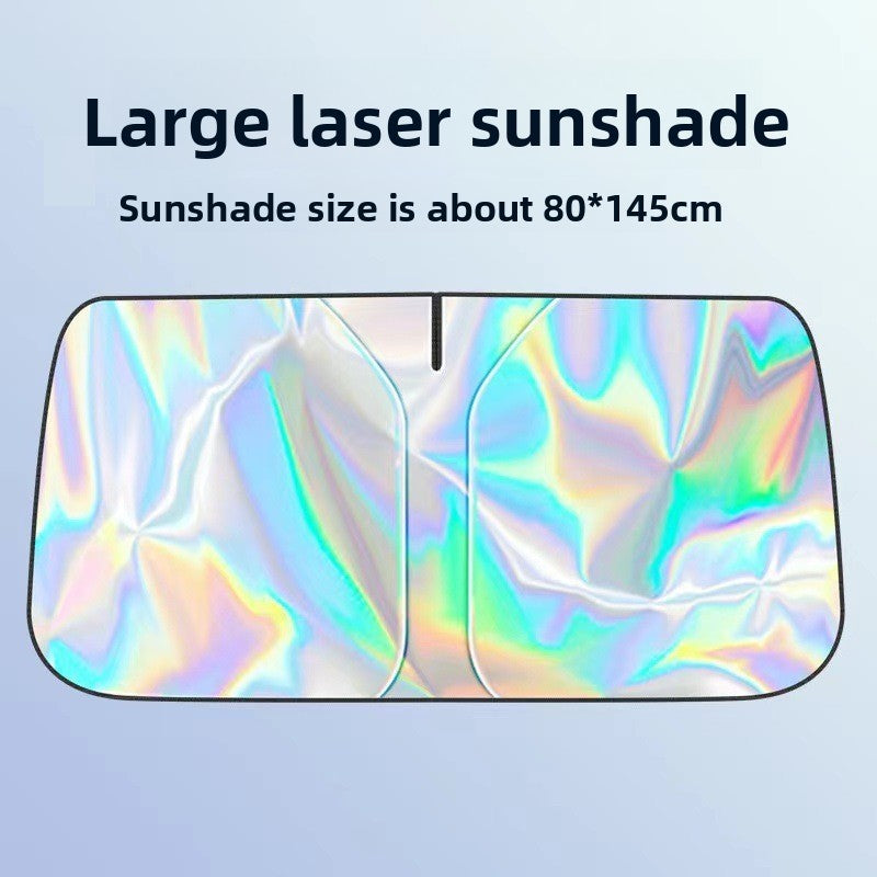 New Car Sunshade Sun Protection Heat Insulation Sunshade Sunshade Curtain Cover Car Interior Front Glass Panel Cover Sunshade Board Supplies