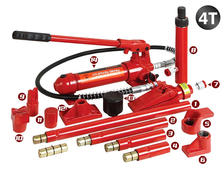 made in china  4 /10/20Ton Porta Power Hydraulic Jack Body Frame Repair Kit Auto Shop Tool Heavy Set