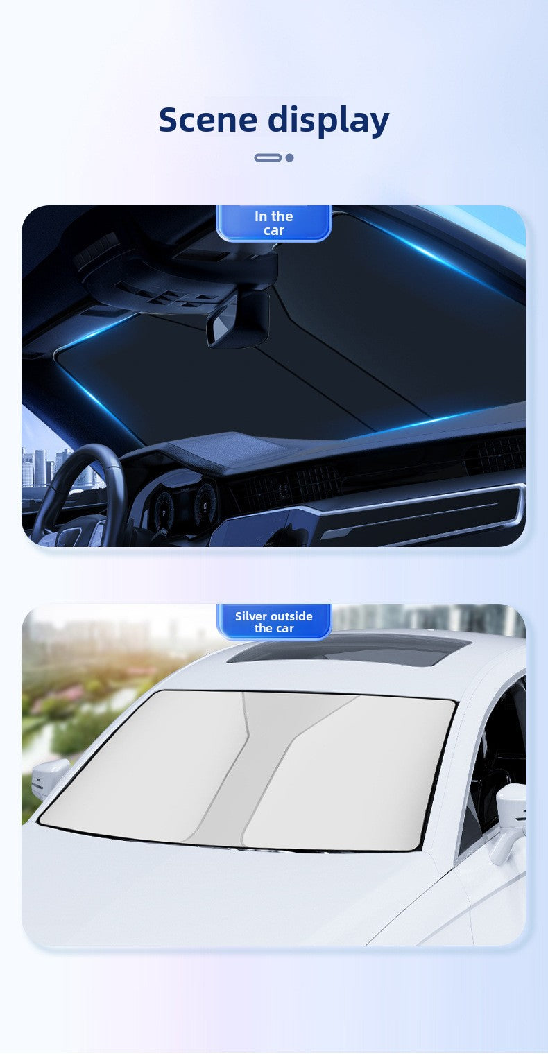 New Car Sunshade Sun Protection Heat Insulation Sunshade Sunshade Curtain Cover Car Interior Front Glass Panel Cover Sunshade Board Supplies