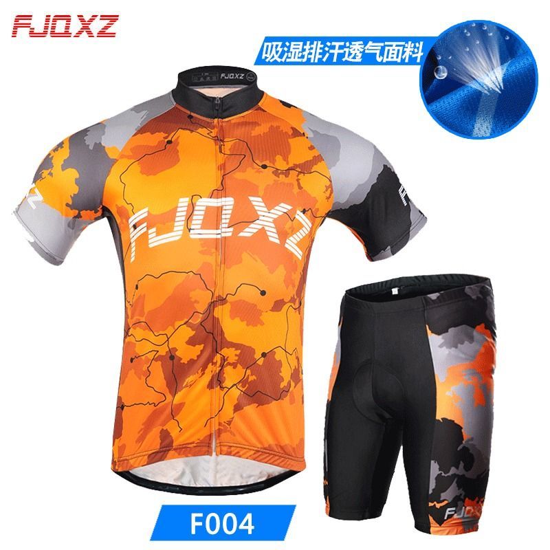 Fjqxz Summer Breathable Bicycle Short-Sleeve Cycling Clothes Suit Mountain Bike Clothing Road Bike Thin Men's Equipment