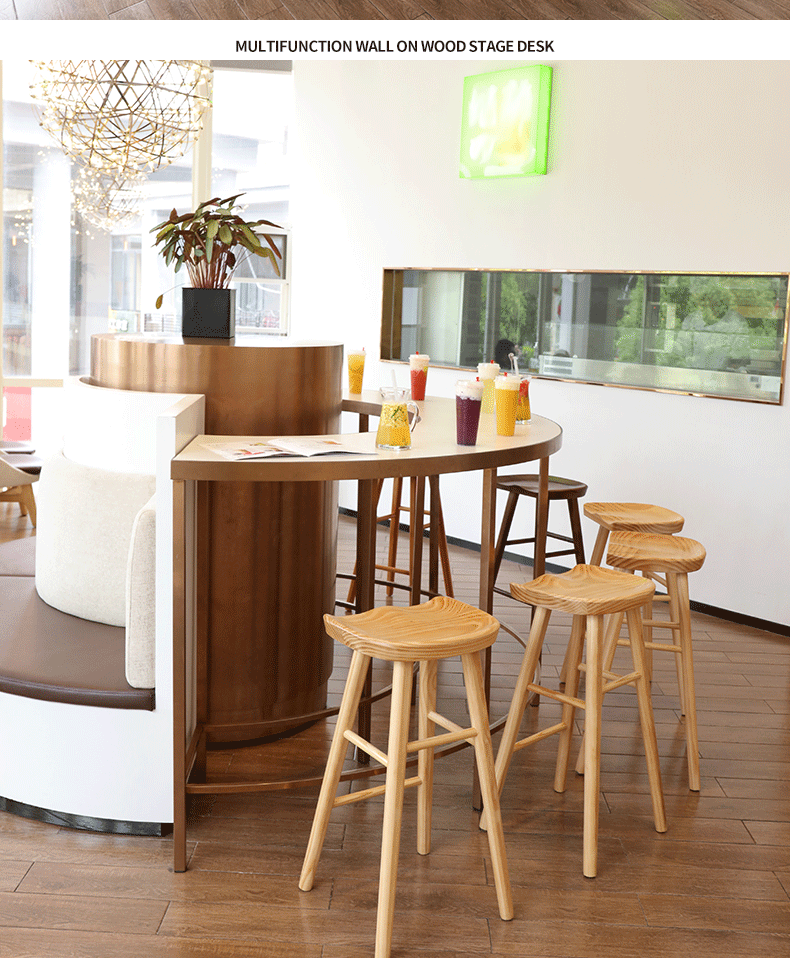 Nordic Bar Stool Simple Bar Chair Bar Stool Bar Chair Solid Wood Home Chair Swivel Chair High Factory Direct Supply High Foot
