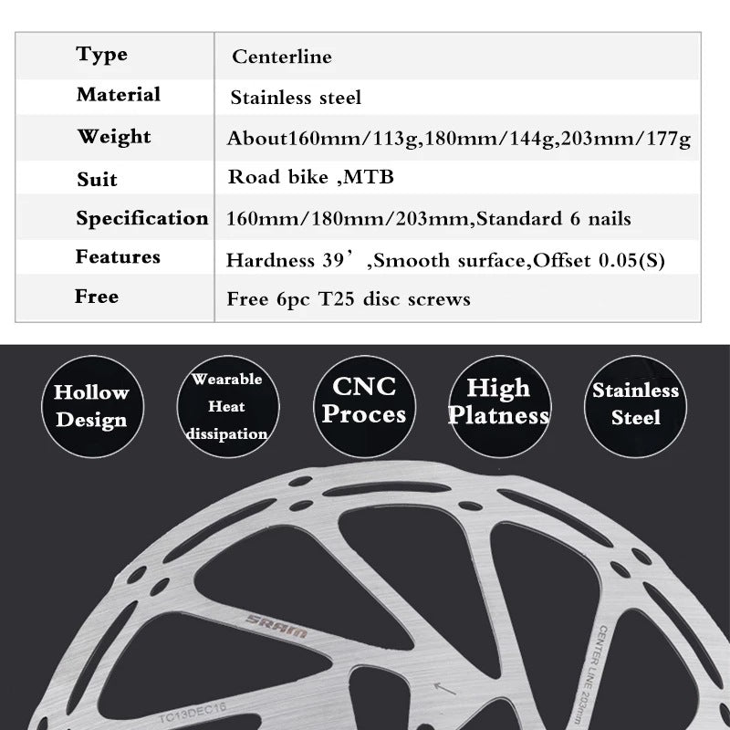 Centerline Centerline Disc Mountain Bike Disc Brake Disc 160 180 203mm Brake Disc