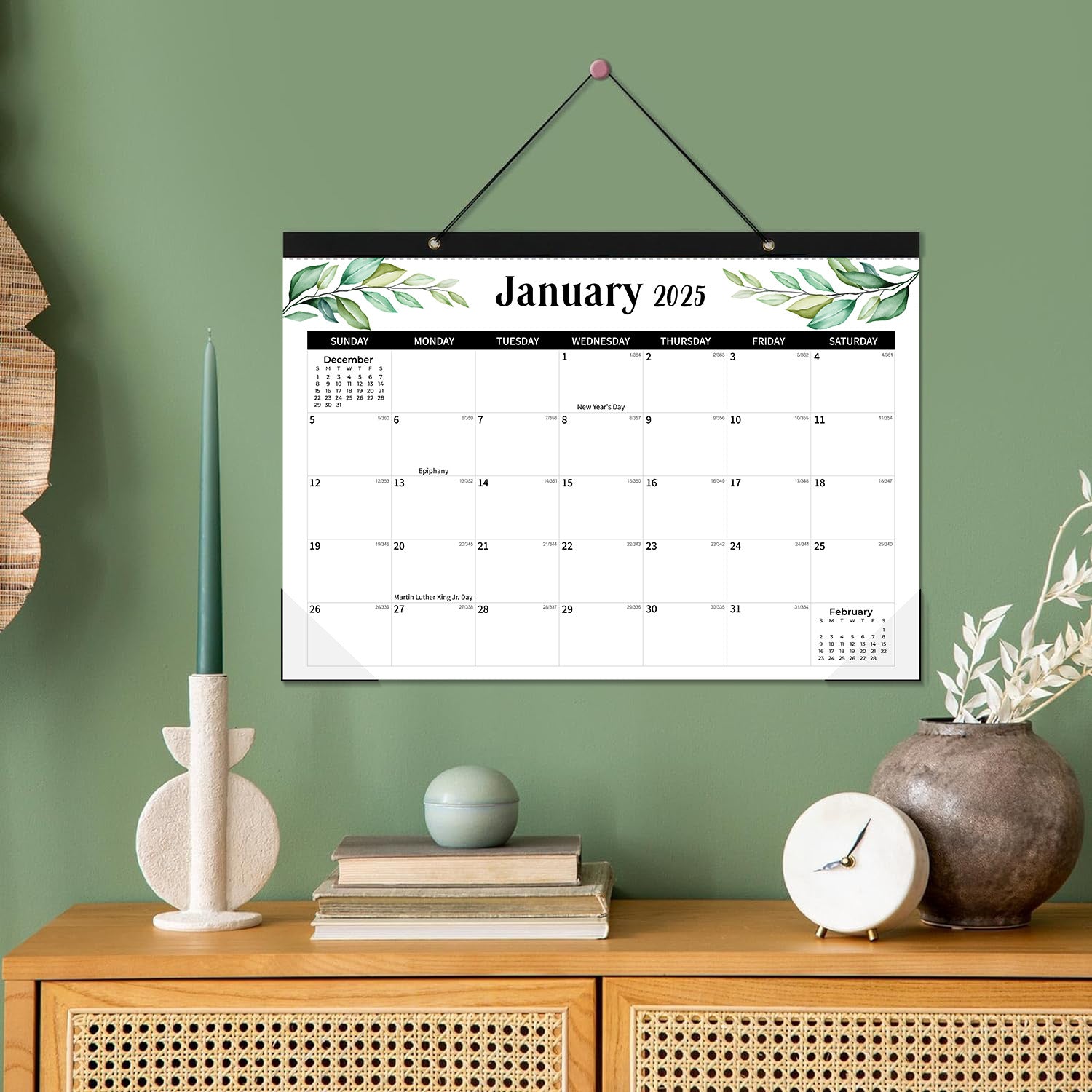 Cross-Border Amazon 2025 English Version Wall Calendar Minimalist Creative Transparent Corner Desktop Countdown Schedule Plan Book