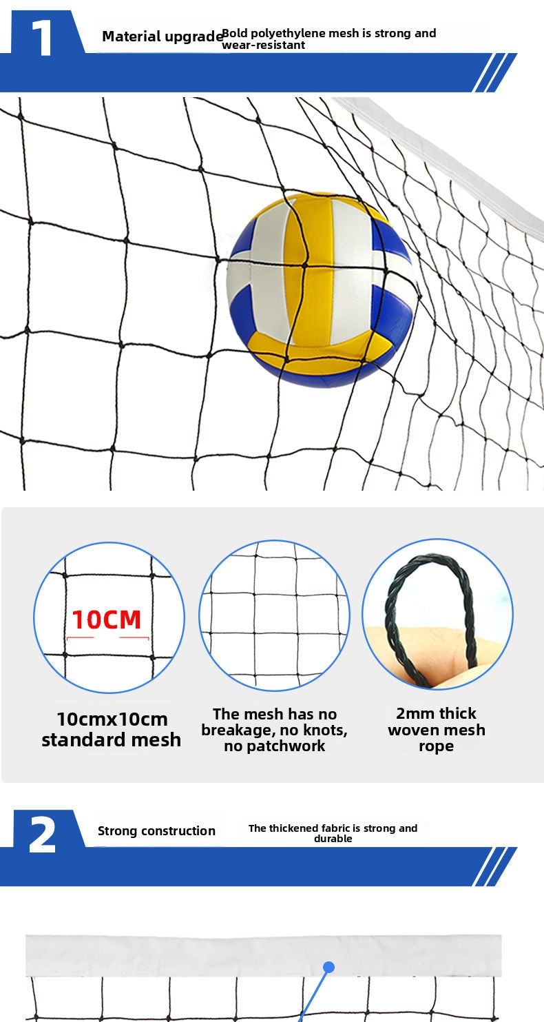 Skyray Volleyball Net Portable Outdoor Knotted Ball Net Thickened Four-Sided Standard Net Training Volleyball Net for Two Players