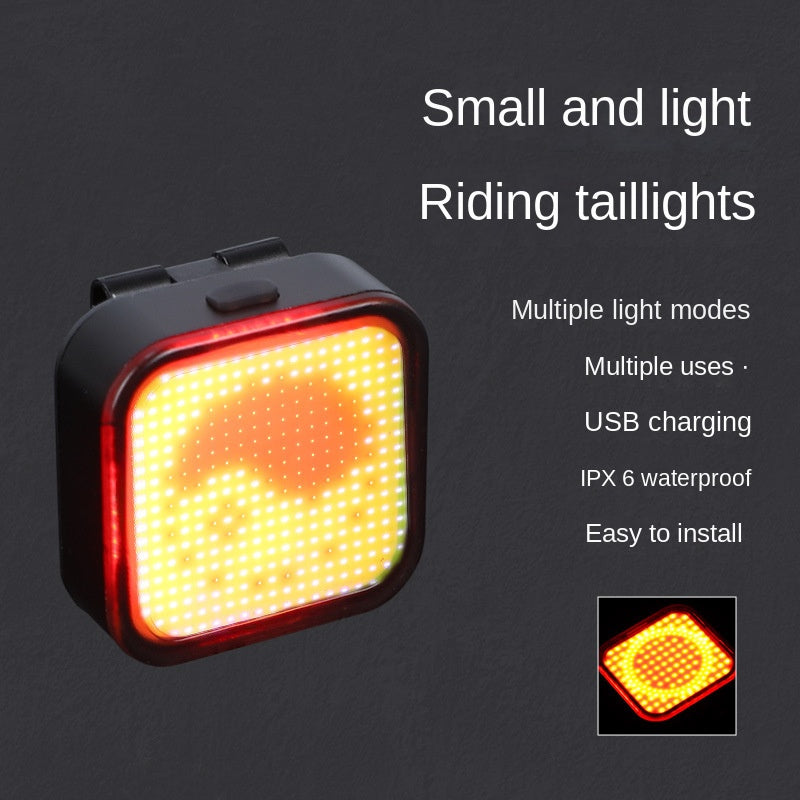 Bicycle Taillight USB Charging Mountain Highway Vehicle Creative Cycling Light Waterproof Safety Alarm Lamp Cycling Fixture