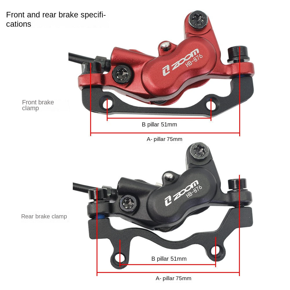 ZOOMHB876 Four-Piston Oil Brake Mountain Bike Front and Rear Oil Disc Brake Pads Disc Bilateral Brake Hydraulic Brake