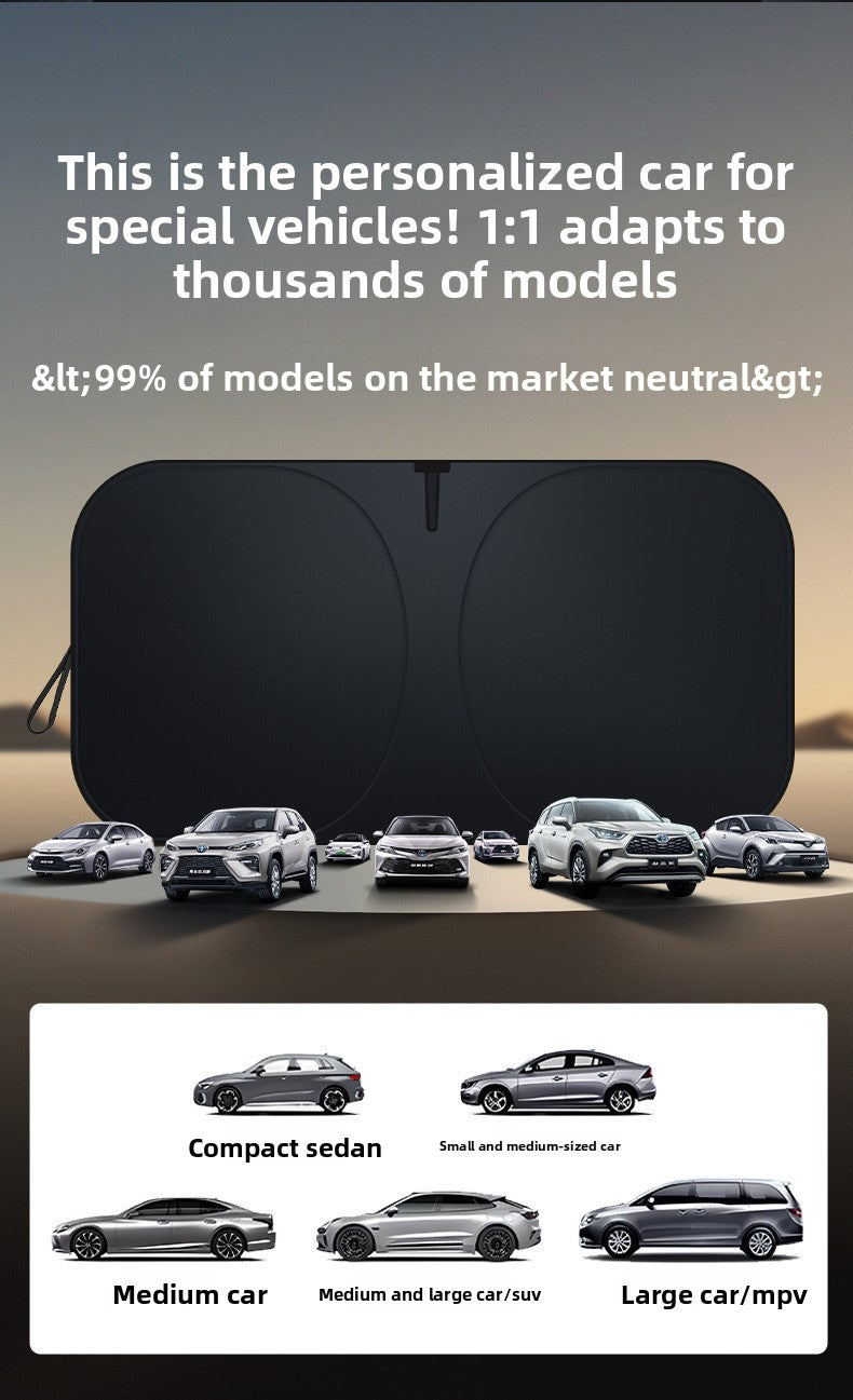 Car Sunshade Front Windshield Sun Protection Windshield Heat Insulation Thickened Sunshade Board Heat Insulation Sunshade Curtain Sunshade Umbrella