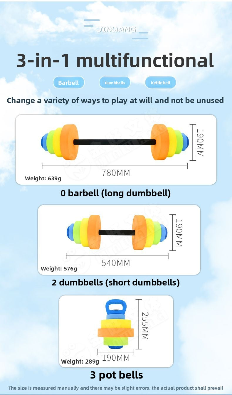 EVA Dumbbell Kettlebell Multifunctional Children's Early Education Adult Swimming Floating Barbell Kindergarten Early Education Exercise Equipment