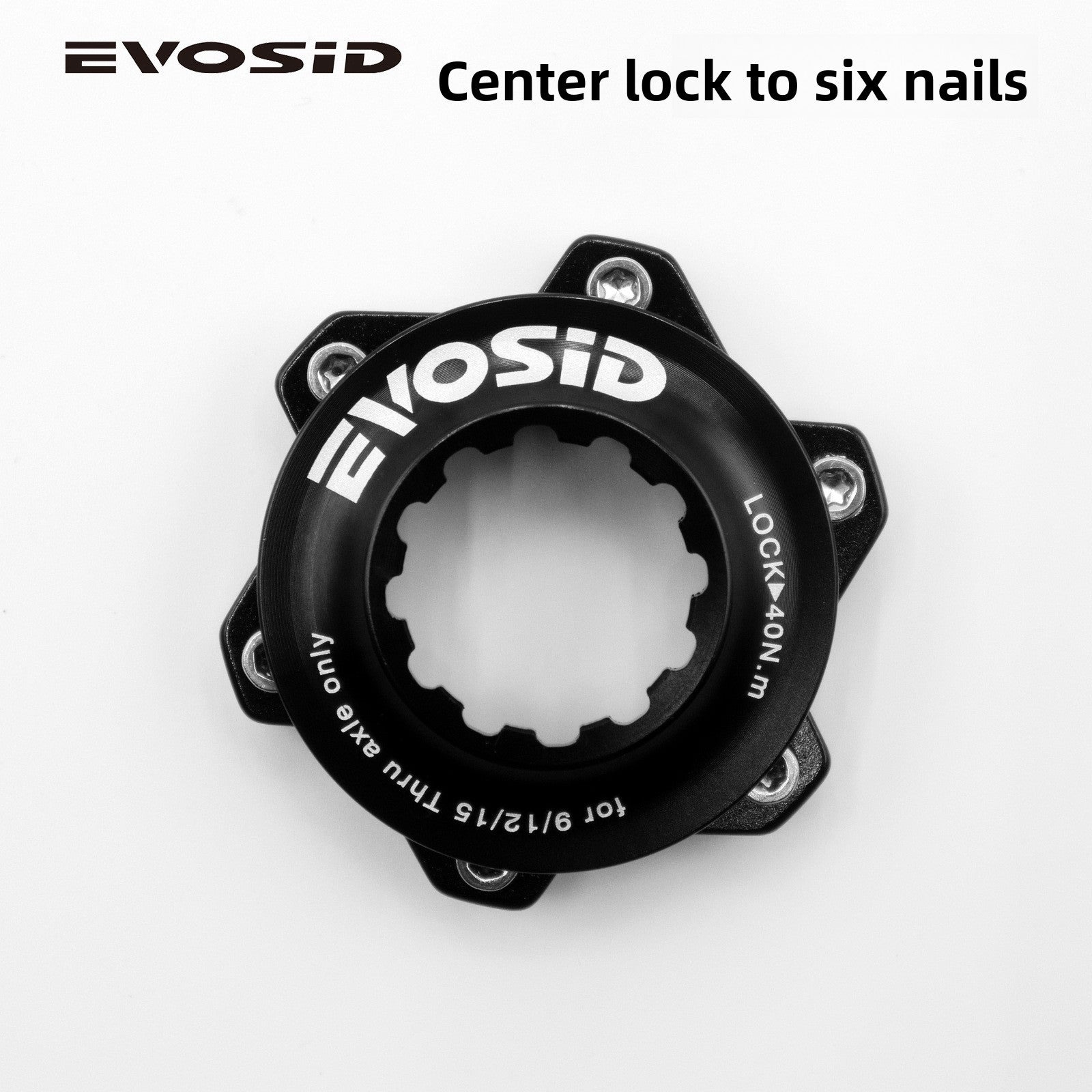 Center Lock to Six-Bolt Disc Adapter CNC Aluminum Alloy Thru-Axle Hub Center Lock Disc Conversion Mount Disc Brake Mount
