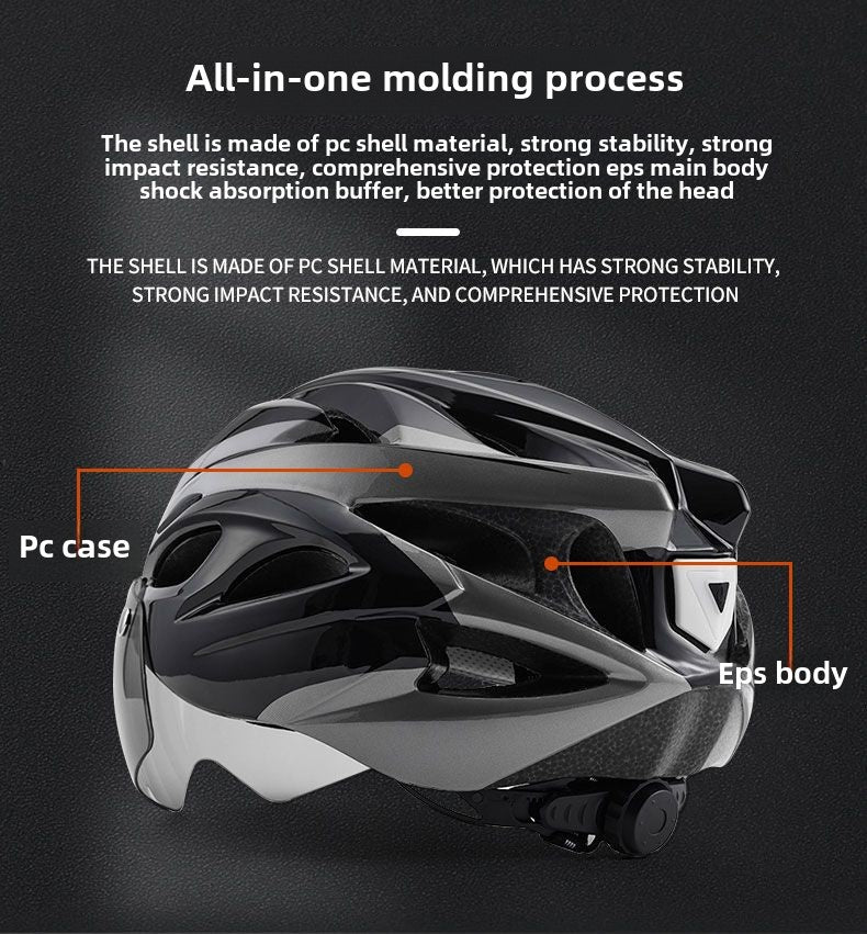 Ce Riding Helmet Magnetic Suction Goggles Men's and Women's Summer Road Safety Hat with Brim Integrated Molding Breathable Handsome