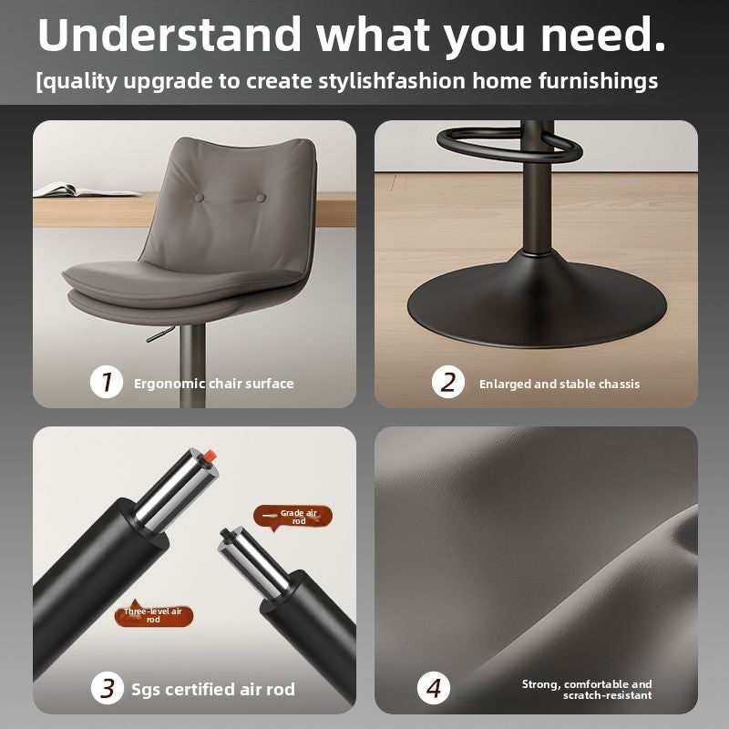 Kerun Bar Stool Home Use High Stool Rotating Adjustable Backrest Chair Commercial Bar Chair Premium Cashier Front Desk Bar Stool
