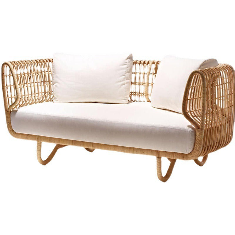 Outdoor Rattan Sofa and Coffee Table Set for Courtyard Garden Terrace Leisure Woven Rattan Chair Outdoor Waterproof Sunproof Sofa