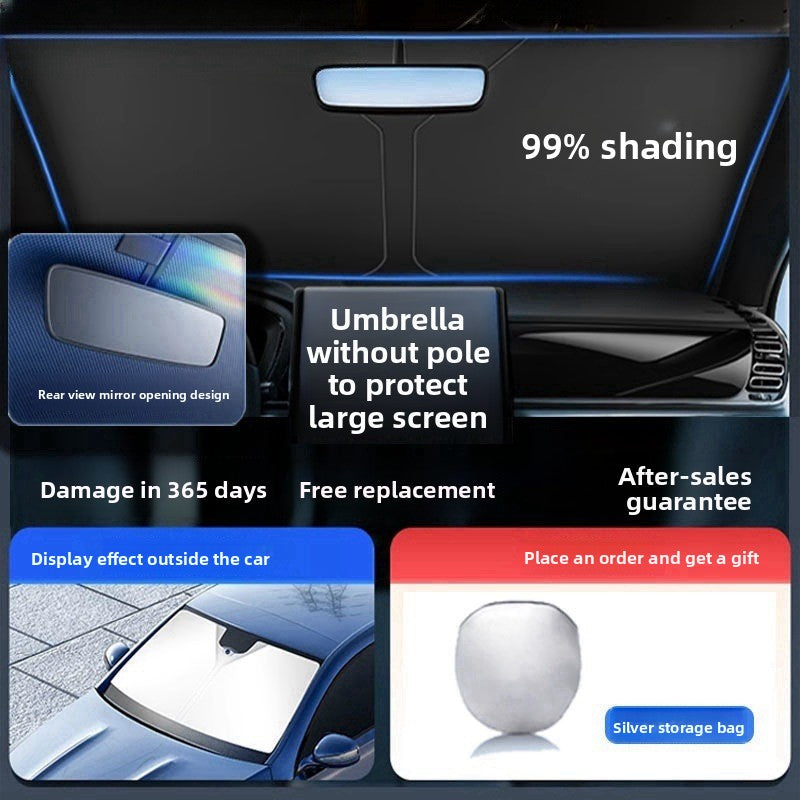 Car Summer Sun-Proof Front Shield Shading Sunscreen Heat Insulation Artifact for Car Block Sunshade Cover Car Explosion-Proof Sun-Proof