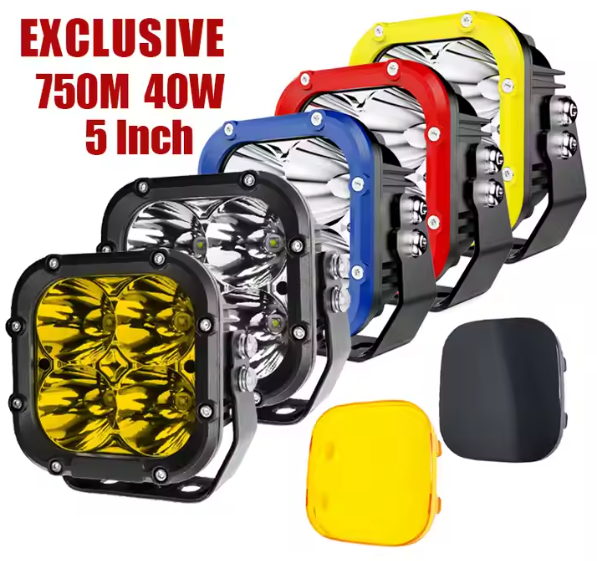 1LUX@750M 5200LM IP68 12V 24V Bumper Amber Pods Led Spot Light 40W Offroad Truck Vehicle Spotlight Spot Beam 4X4 Led Work Lights