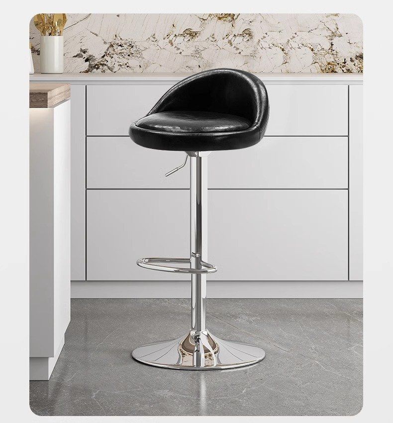 Kerun Bar Stool Adjustable High Stool Bar Stool Home Bar Comfortable Stool High Chair with Backrest Bar Chair Swivel Round Stool