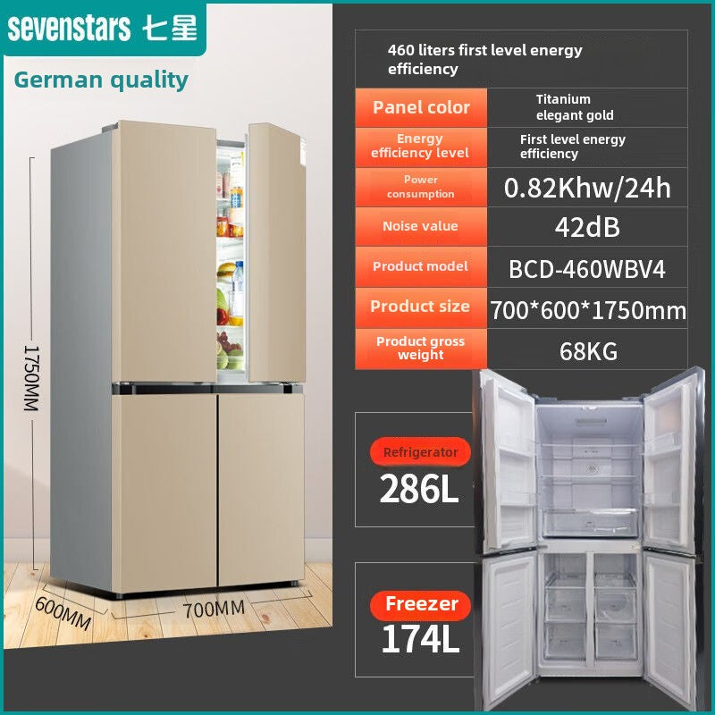 Sevenstrs German Seven-Star 508-Liter Ultra-Thin Box 460-Liter Four-Door Frequency Conversion Air Cooling Frostless Level 1 Refrigerator