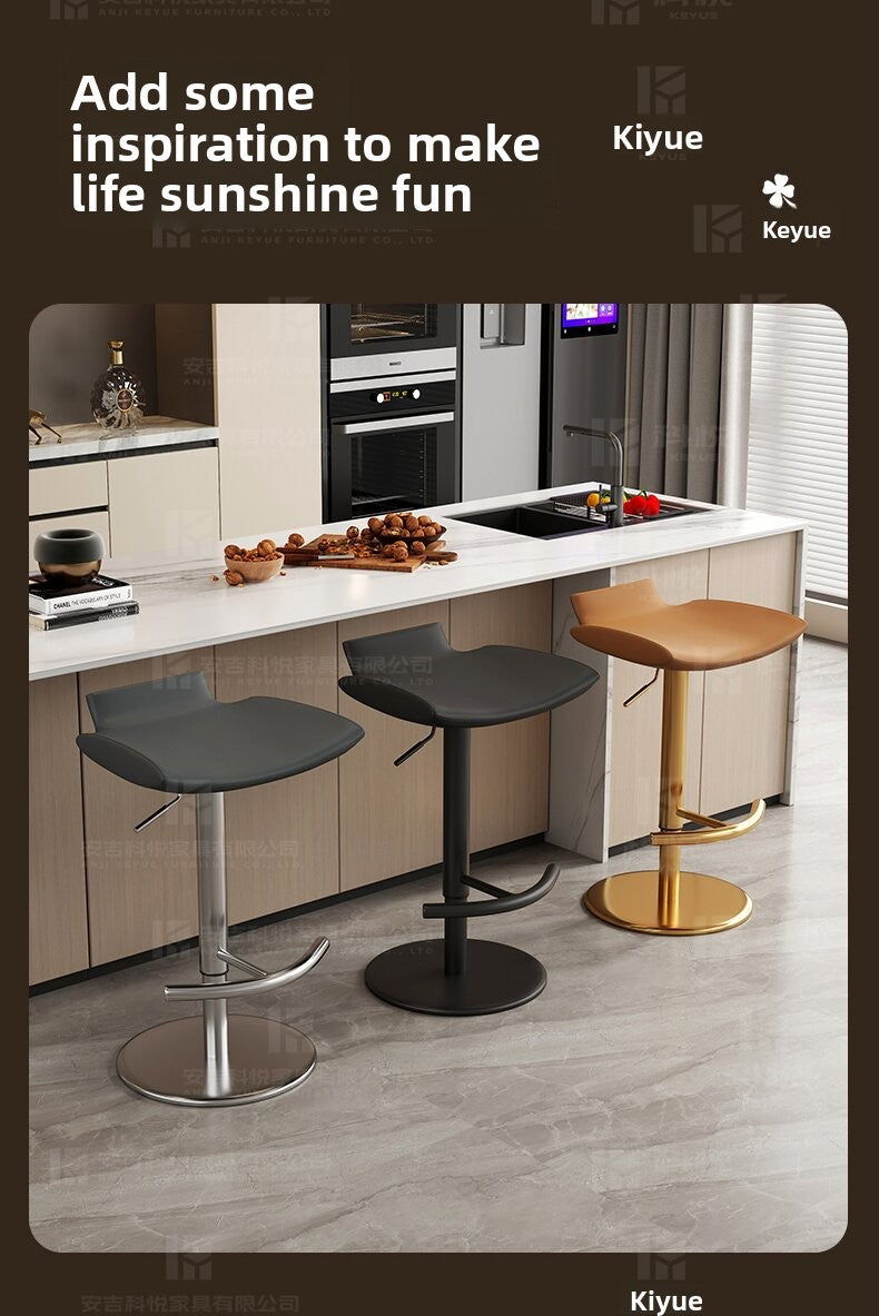 Light Luxury Bar Stool Simple Modern Stainless Steel Lifting Bar Chair Home Middle Island Desk Front Desk Bar High Leg Bar Stool