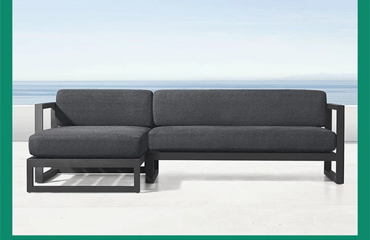 Outdoor Sofa for Courtyard Garden, Simple Modern Waterproof and Sunproof Aluminum Alloy Balcony Sofa, Outdoor Terrace Sofa