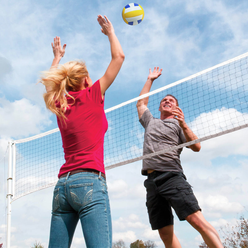 Skyray Volleyball Net Portable Outdoor Knotted Ball Net Thickened Four-Sided Standard Net Training Volleyball Net for Two Players
