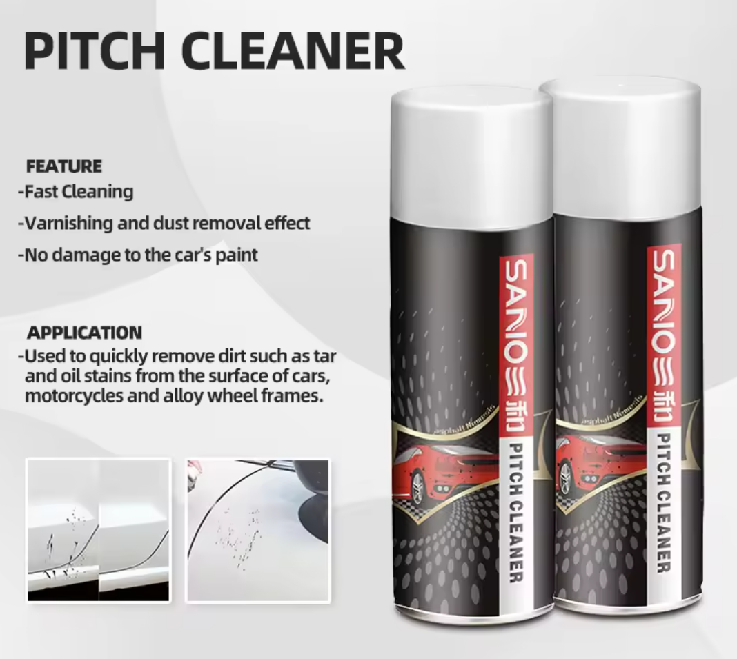 12oz China manufacturer best car body cleanings aerosol spray Sanvo Pitch Cleaner