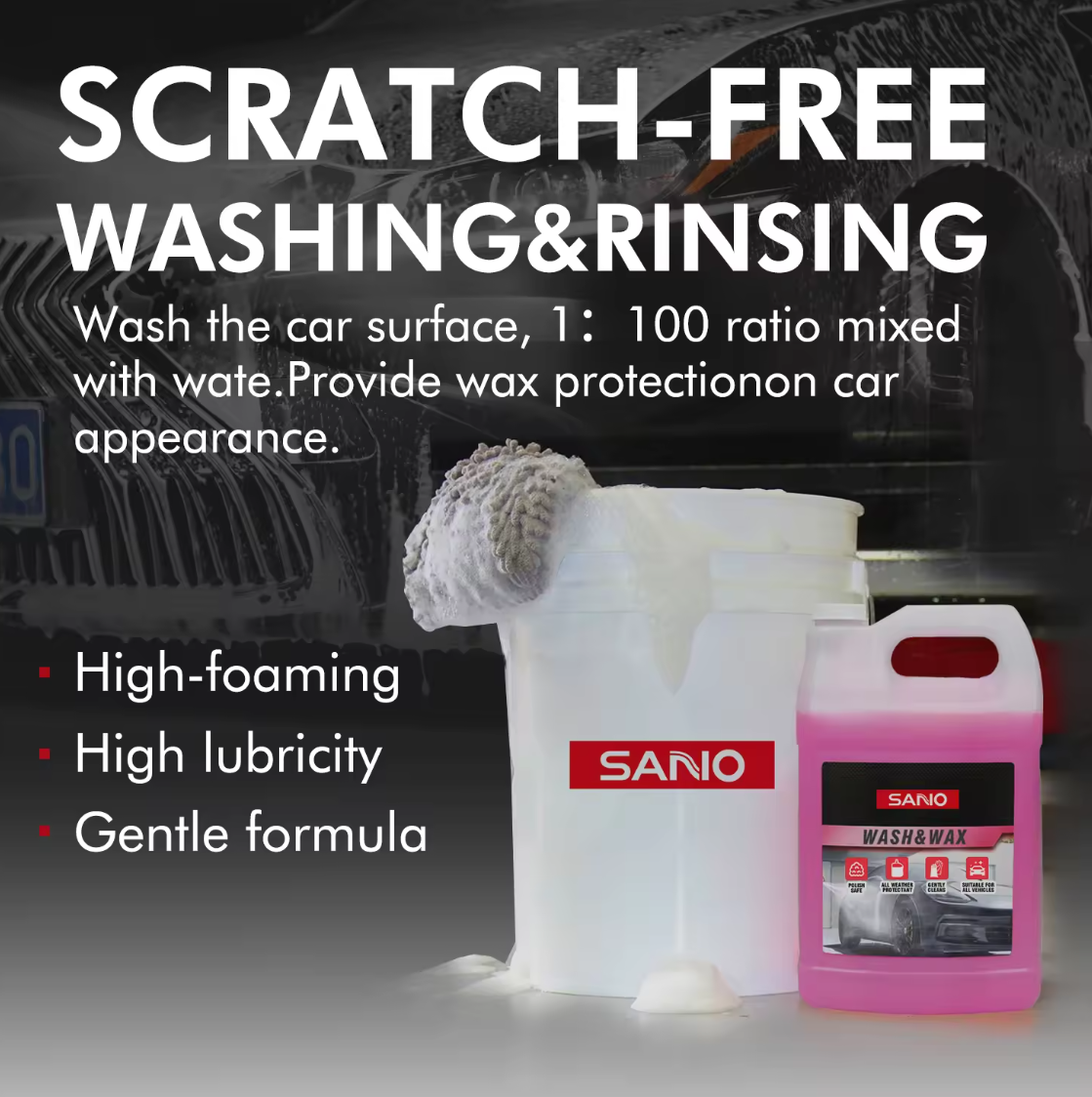 Car wash liquid Car wash water wax foam liquid car wash special decontamination high foam  concentrate strong glazing