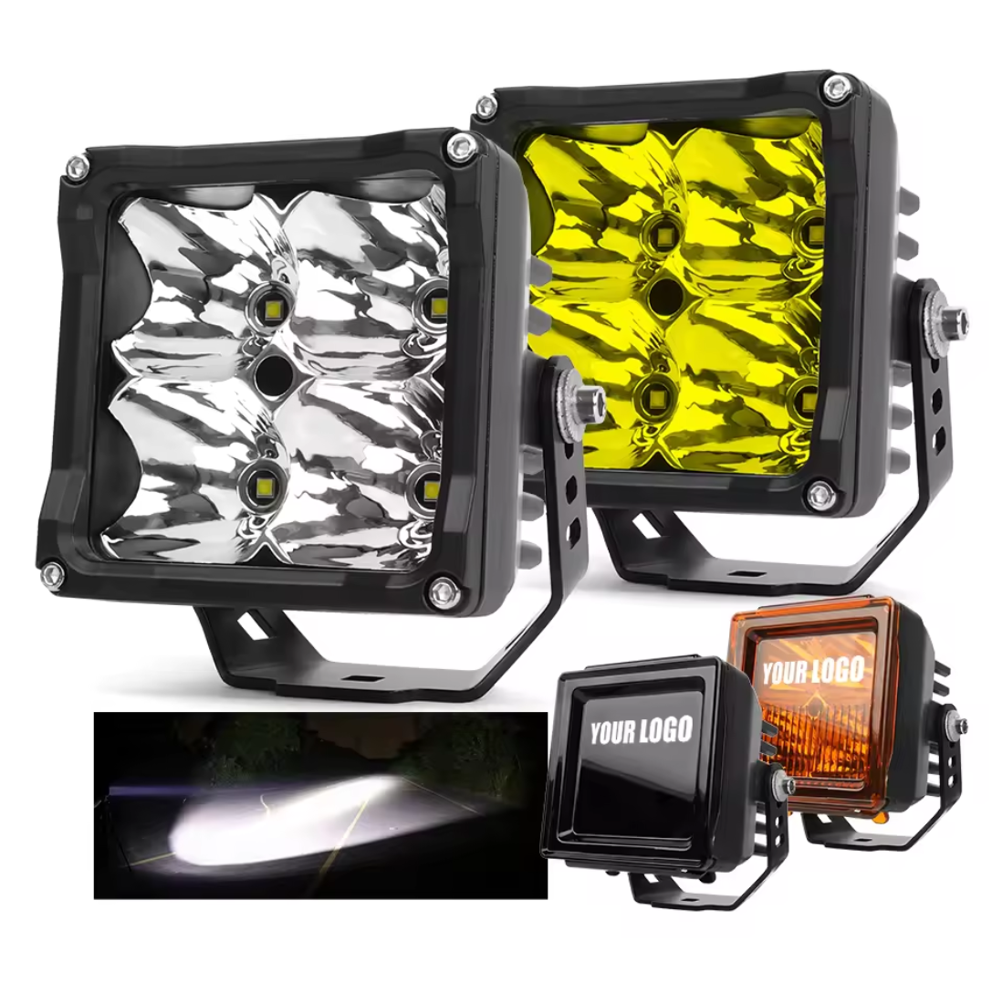 Led Driving Spot Auxiliary Light Offroad 4x4 Cube Led Off Road Fog Lamp 12v 24v 4.5 Inch Led Pods Light