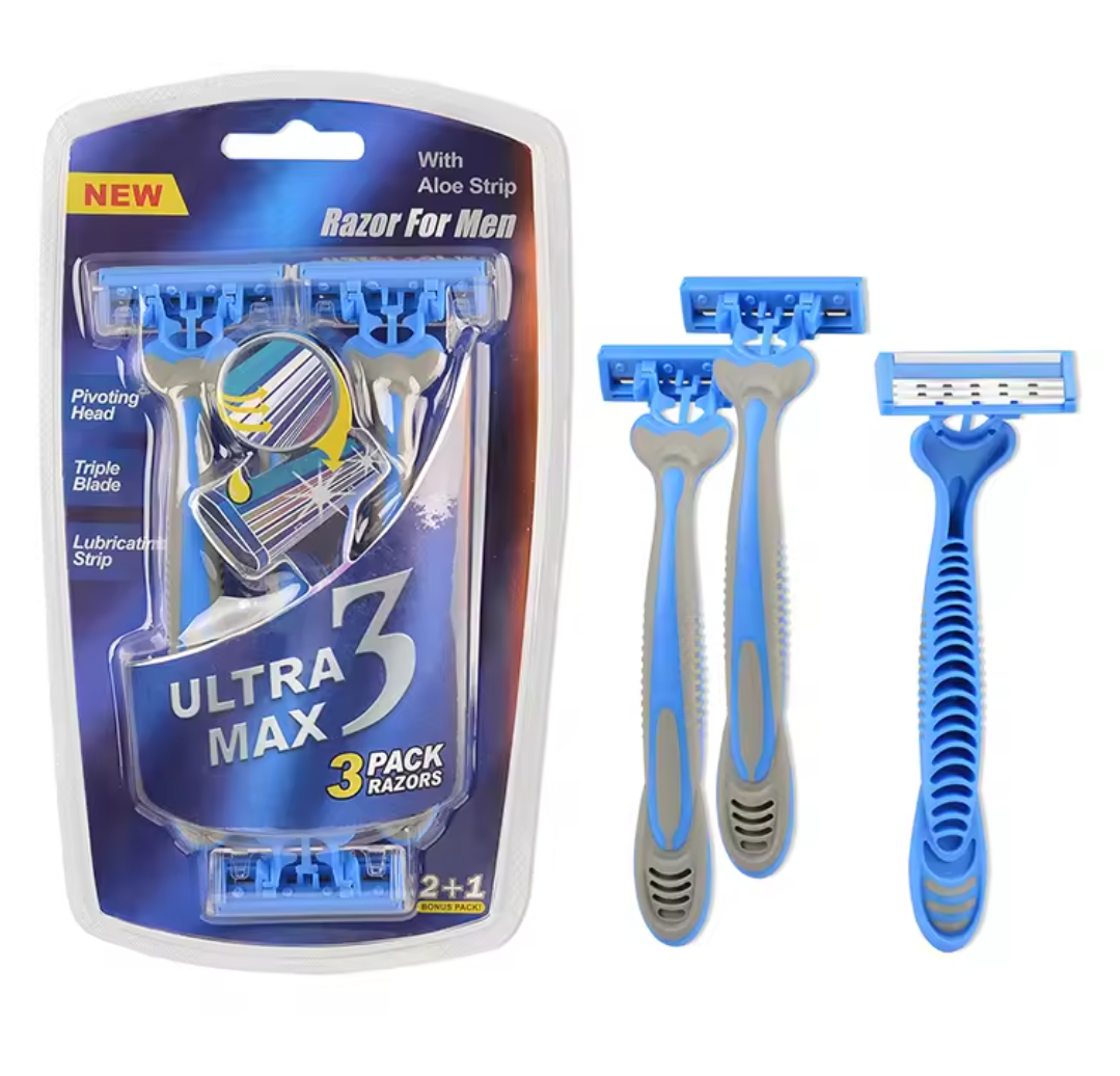 mens shaving razor 3 razor blades