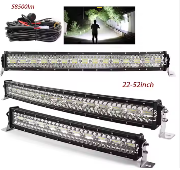 New 12D Tri Row Curved Led Offroad Light Bar, 32" 42" 50" 52" 22 inch 42 Pulgadas Barra Led Curvada