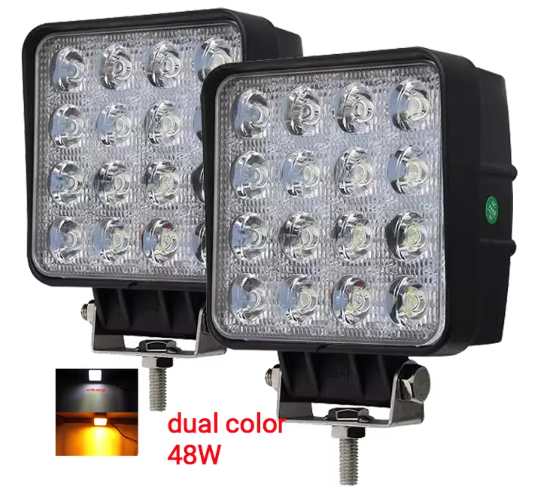 Super Light Dual color 48W 4.3'' 24V Led Lights for truck Tractor Driving Light for Truck