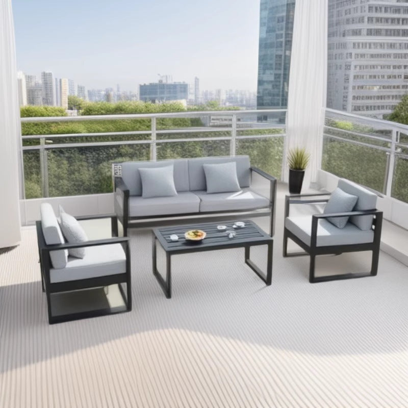 Outdoor Aluminum Alloy Sofa Courtyard Villa Coffee Table Set Waterproof Anti-Slip B&B Hotel Cross-Border Export Furniture