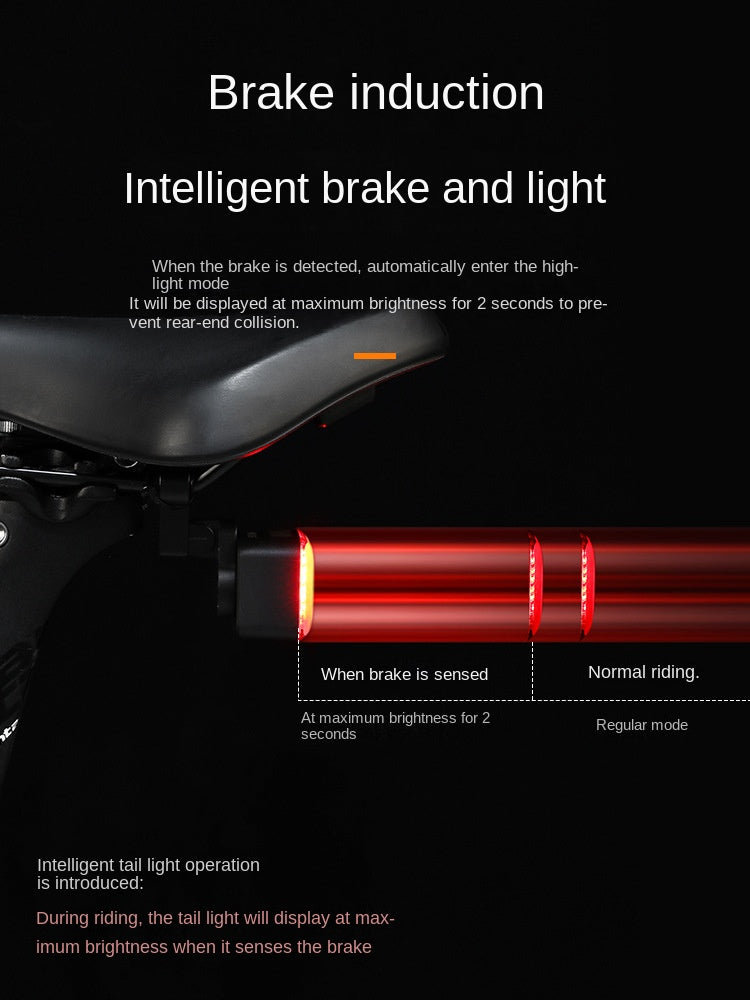 Mountain Bike Taillight Creative Intelligent Induction Auto Switch Waterproof Road Bike Night Riding Warning Light