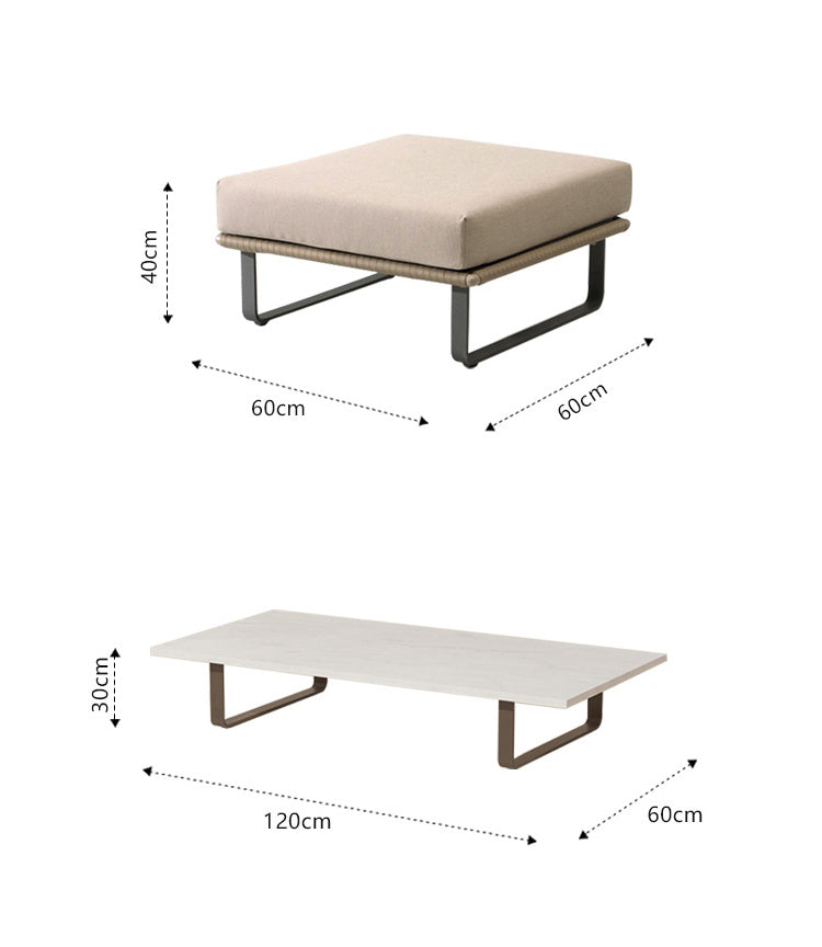 Outdoor Sofa Villa Courtyard Balcony Homestay Hotel Bar Coffee Restaurant Outdoor Waterproof Rattan Chair Set